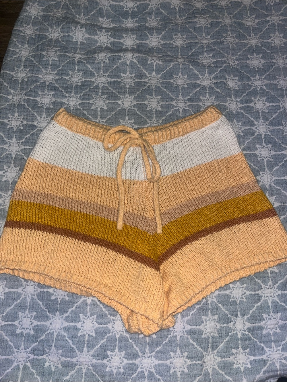 Billabong Peach and Cream Striped Knit Shorts